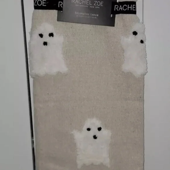 Last one NEW RACHEL ZOE Ghost Throw Blanket Beige / Neutral / Tan NWT